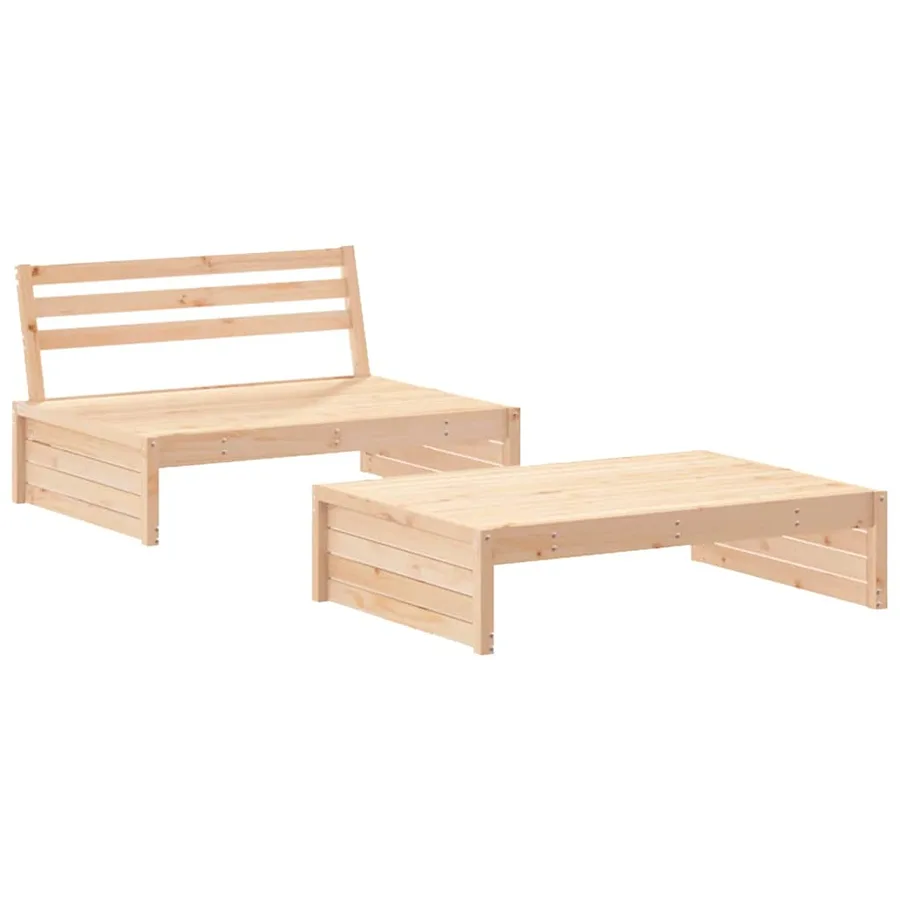 Salon de jardin 2 pcs bois de pin massif - 2