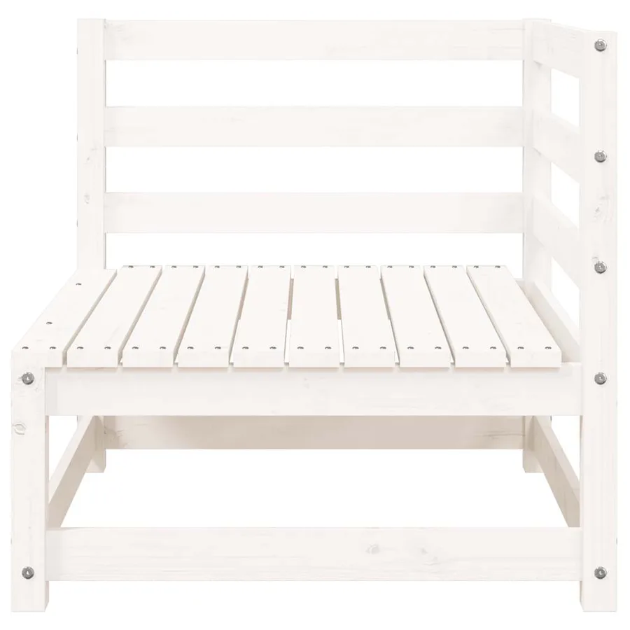 Canapé de jardin repose-pieds 2 places blanc bois massif de pin - 6