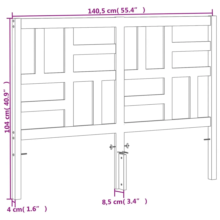 Tête de lit cire marron 135 cm bois massif de pin - 9