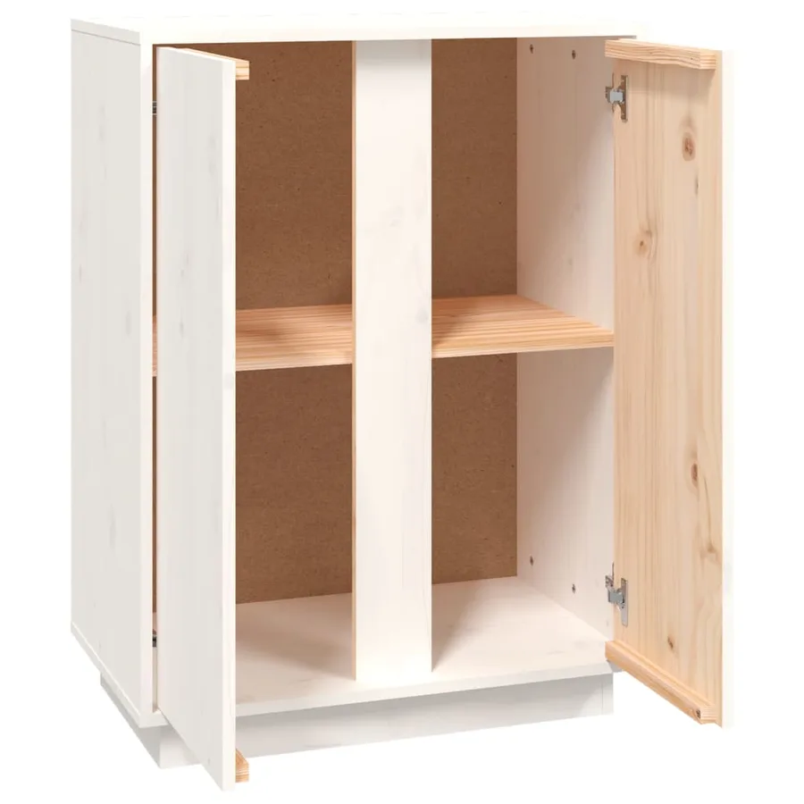 Buffet Blanc 60x35x80 cm Bois massif de pin - 8