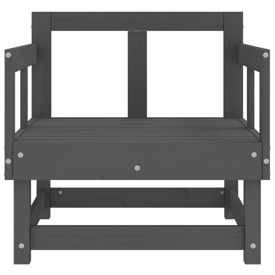 Chaises de jardin lot de 2 gris bois massif de pin - 4