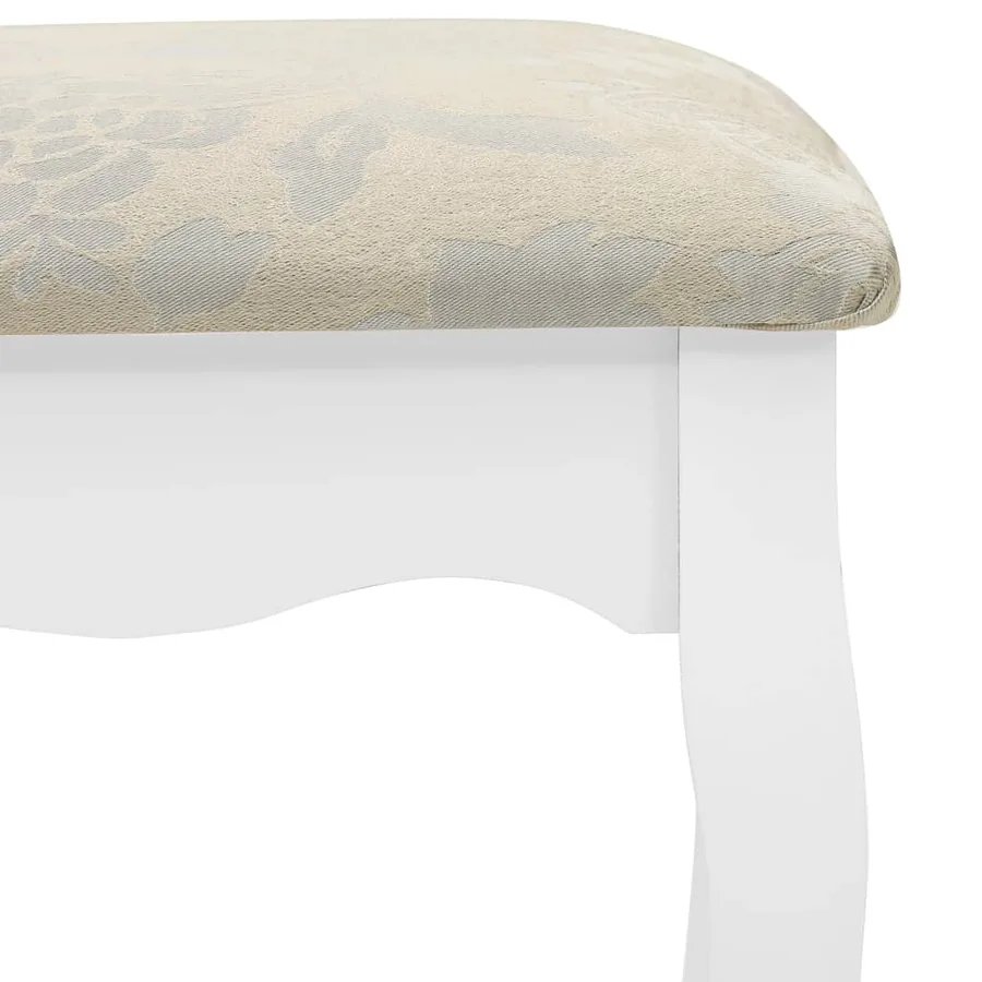 Ensemble de coiffeuse et tabouret Blanc 100x40x146 cm Paulownia - 11