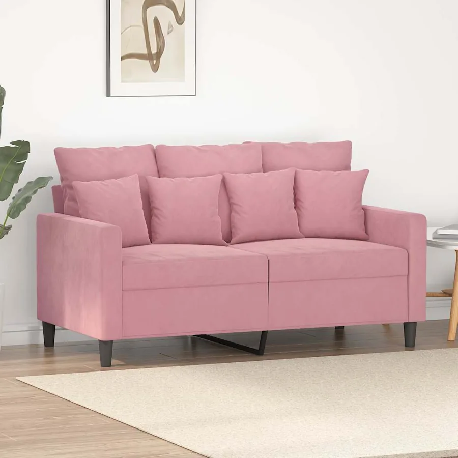 Canapé à 2 places Rose 120 cm Velours