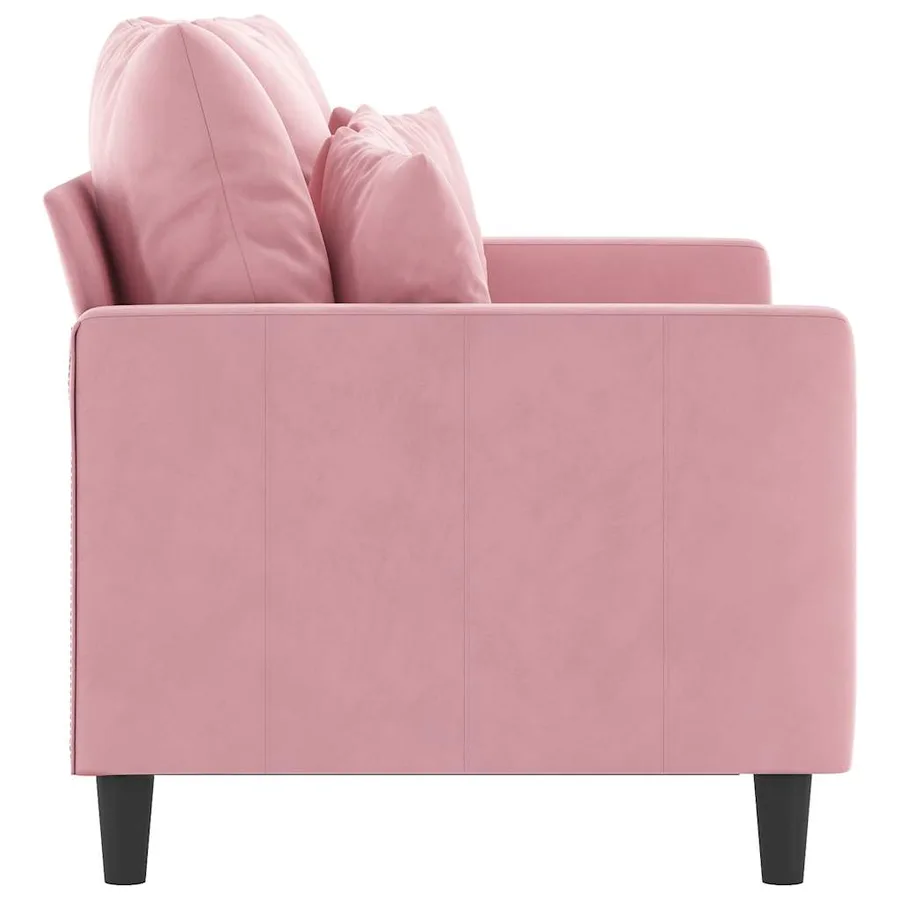 Canapé à 2 places Rose 120 cm Velours - 4