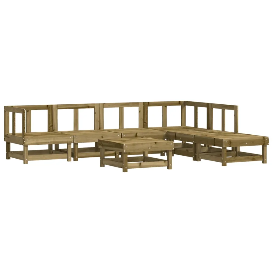 Salon de jardin 7 pcs bois de pin imprégné - 2