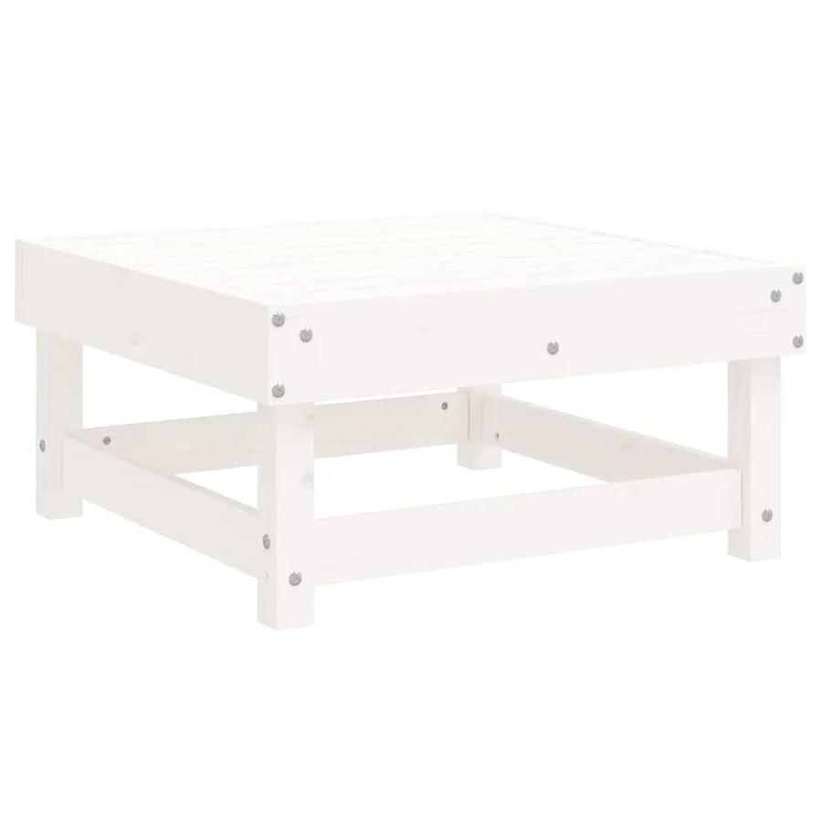 Salon de jardin 5 pcs blanc bois massif de pin - 5