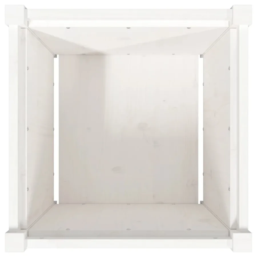 Jardinières 2 pcs blanc bois de pin massif - 9