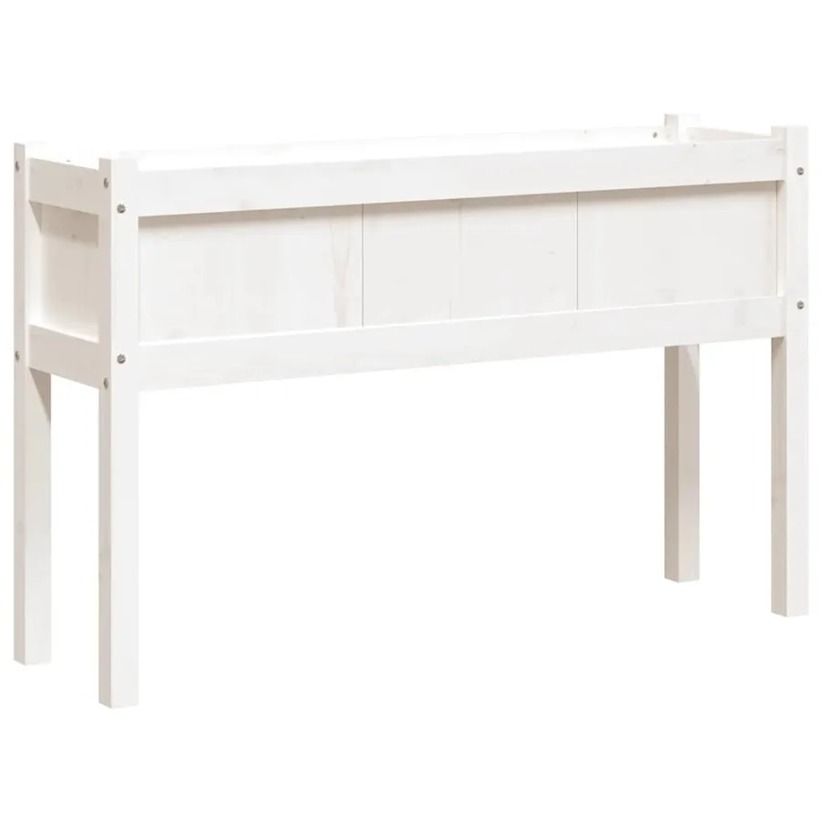 Jardinières 2 pcs avec pieds blanc bois de pin massif - 7