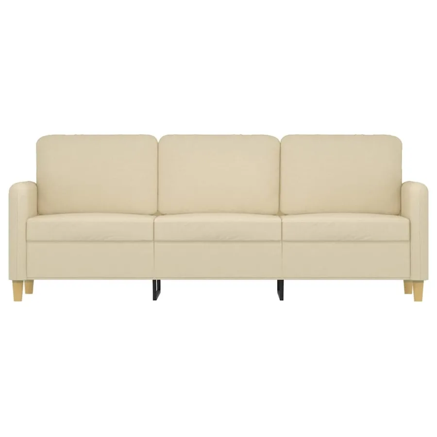 Canapé à 3 places Crème 180 cm Tissu - 3