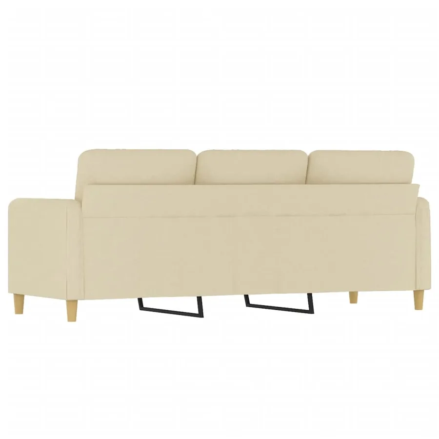 Canapé à 3 places Crème 180 cm Tissu - 5