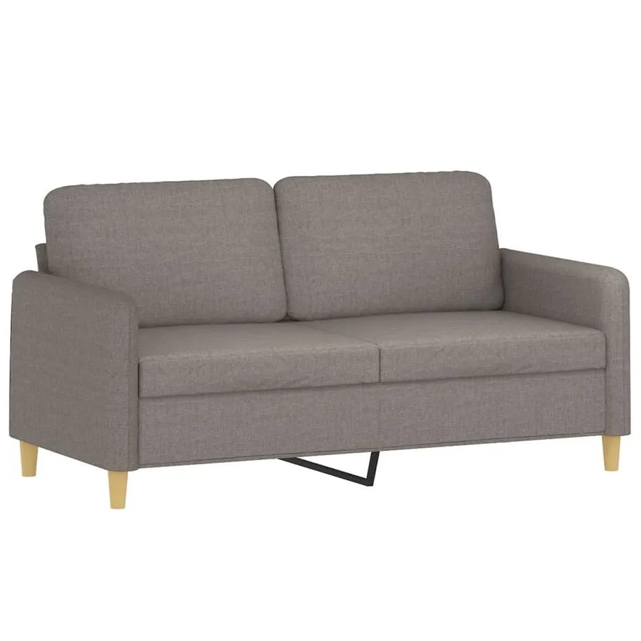 Canapé 2 places avec oreillers décoratifs taupe 140 cm tissu - 4