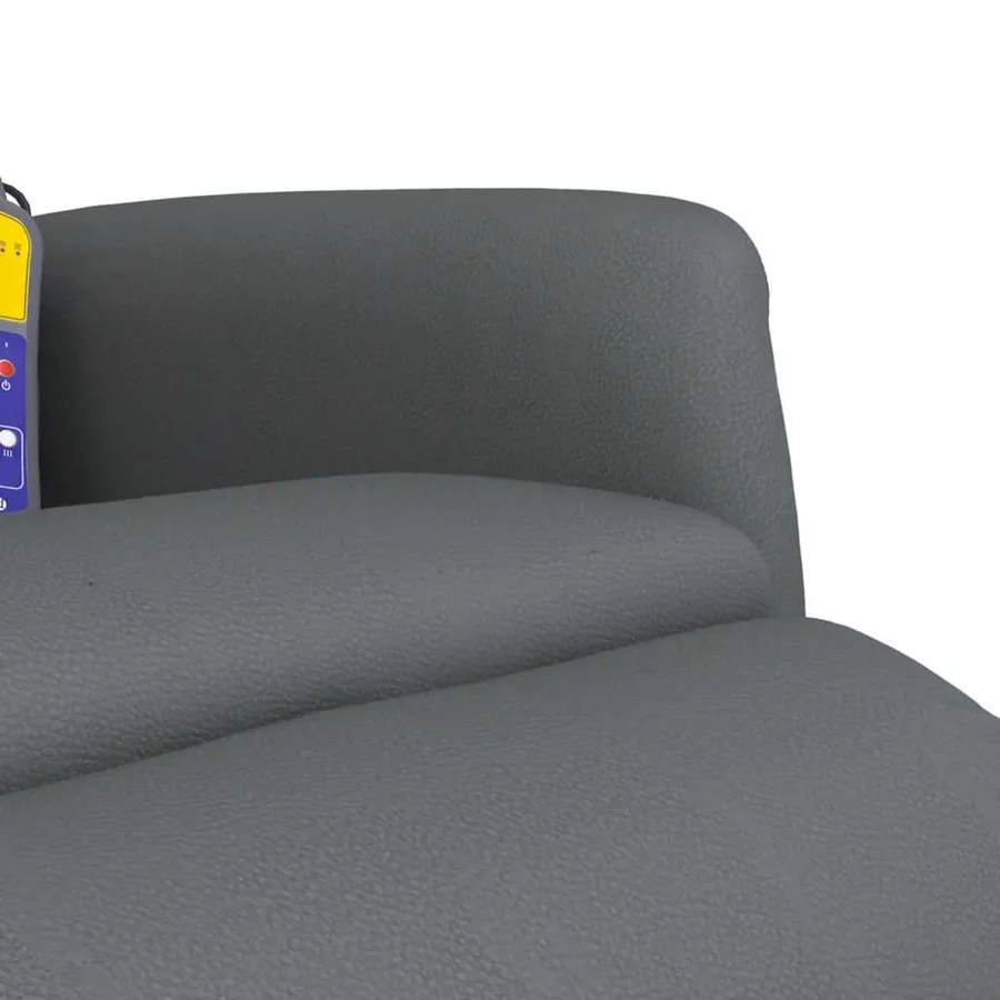 Fauteuil inclinable de massage repose-pieds gris similicuir - 8