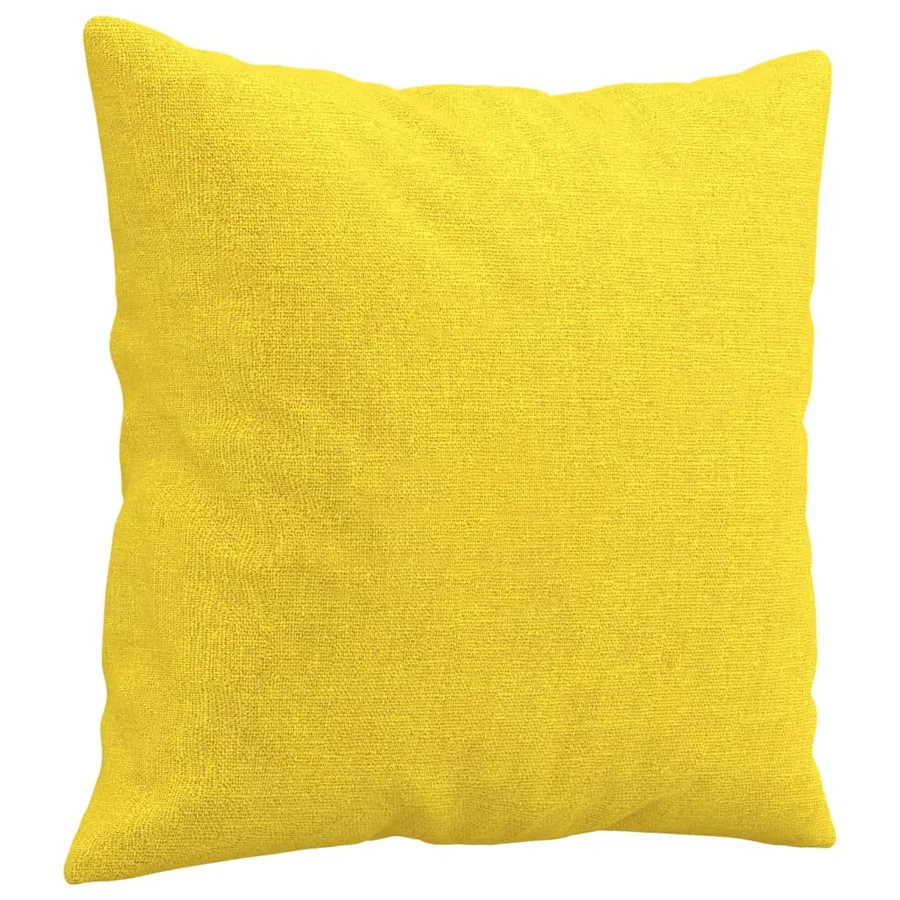 Ensemble de canapés 3 pcs avec coussins jaune clair tissu - 6