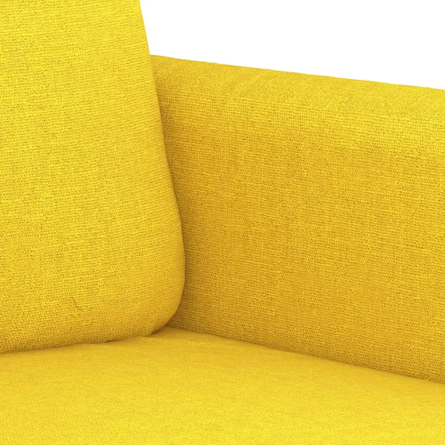 Ensemble de canapés 3 pcs avec coussins jaune clair tissu - 7