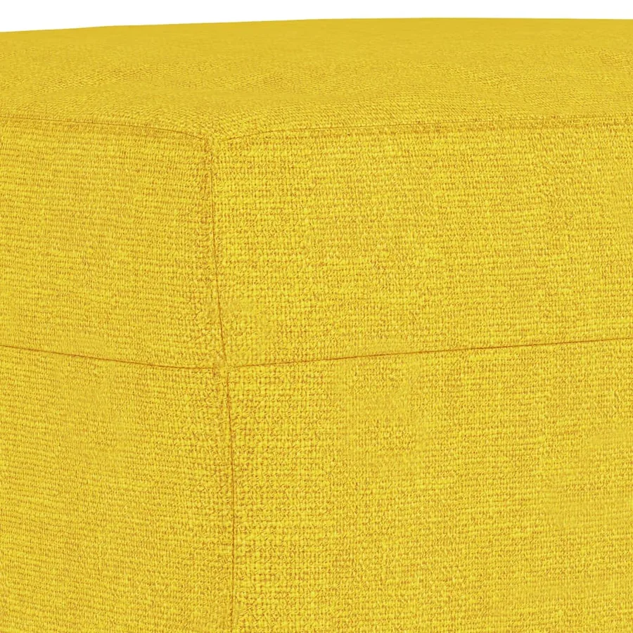 Ensemble de canapés 3 pcs avec coussins jaune clair tissu - 8