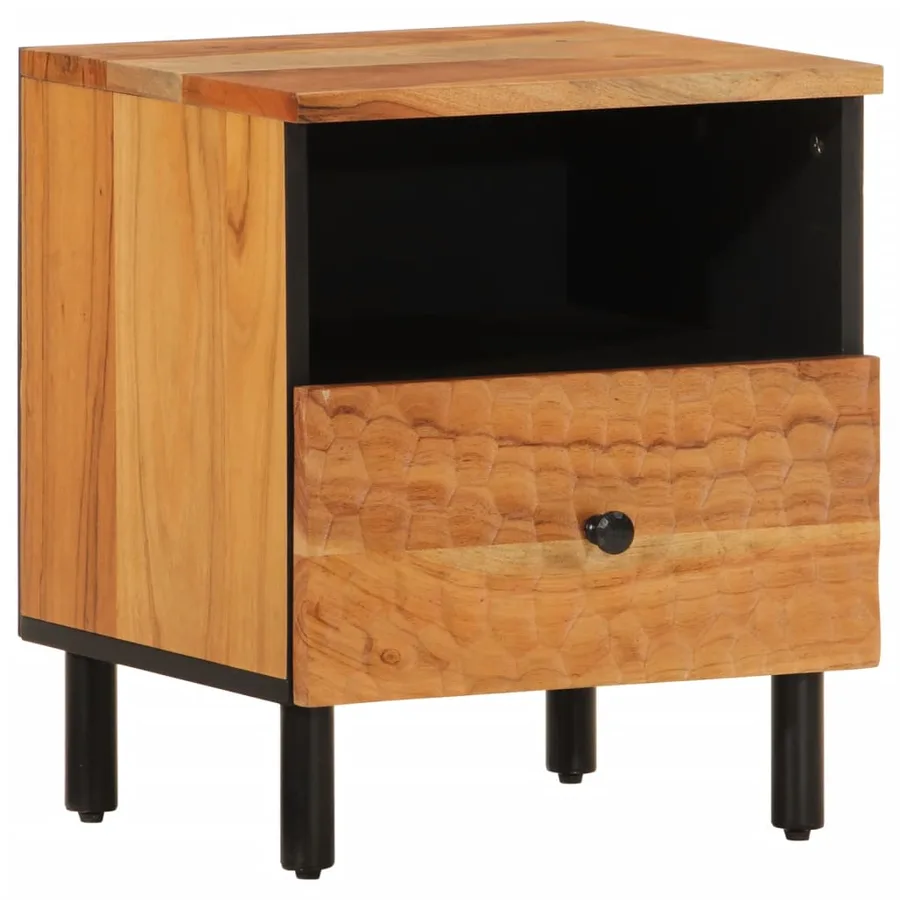 Table de chevet 40x33x46 cm Bois d'acacia massif - 2