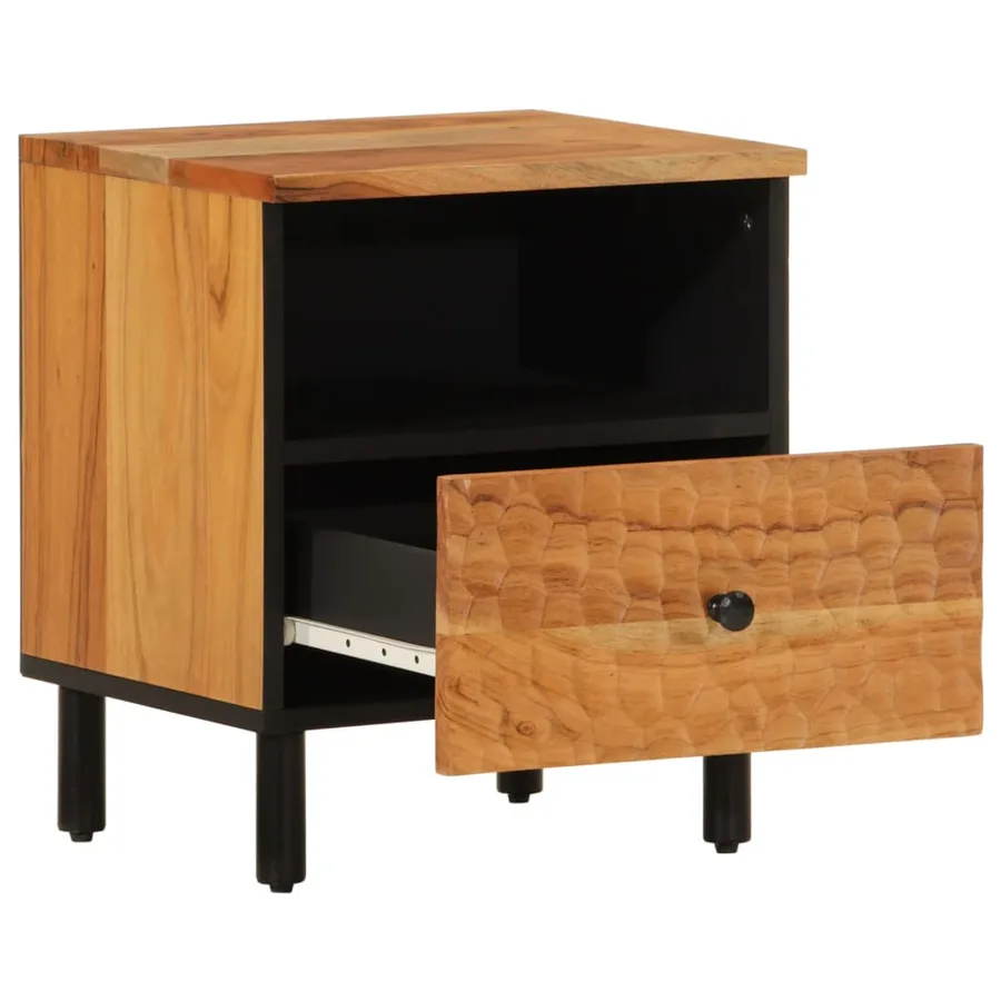 Table de chevet 40x33x46 cm Bois d'acacia massif - 4
