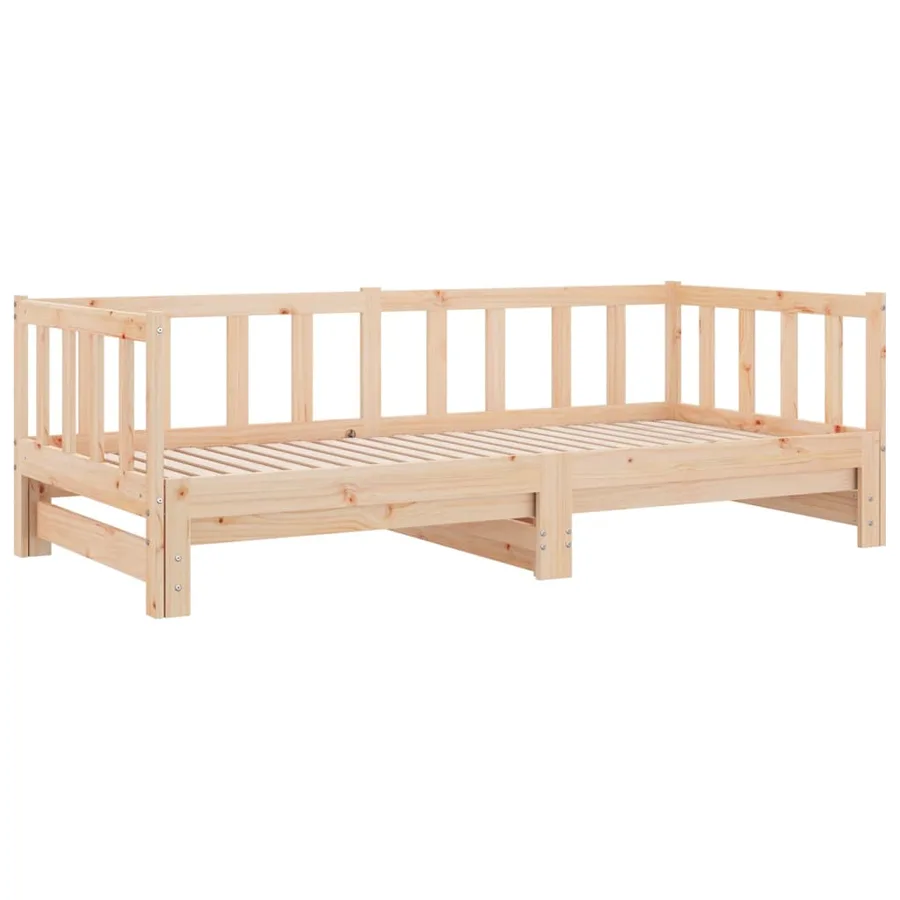 Lit de jour et lit gigogne sans matelas 90x200 cm bois massif - 3