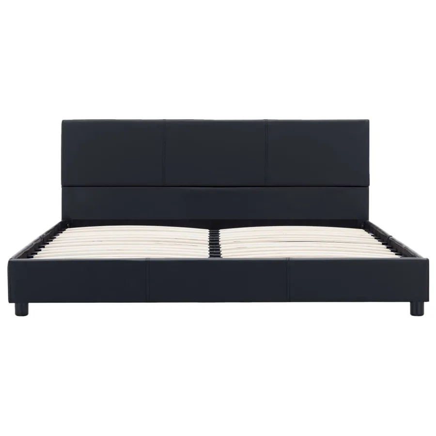 Cadre de lit Noir Similicuir 160x200 cm - 3