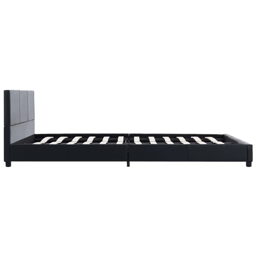 Cadre de lit Noir Similicuir 160x200 cm - 4