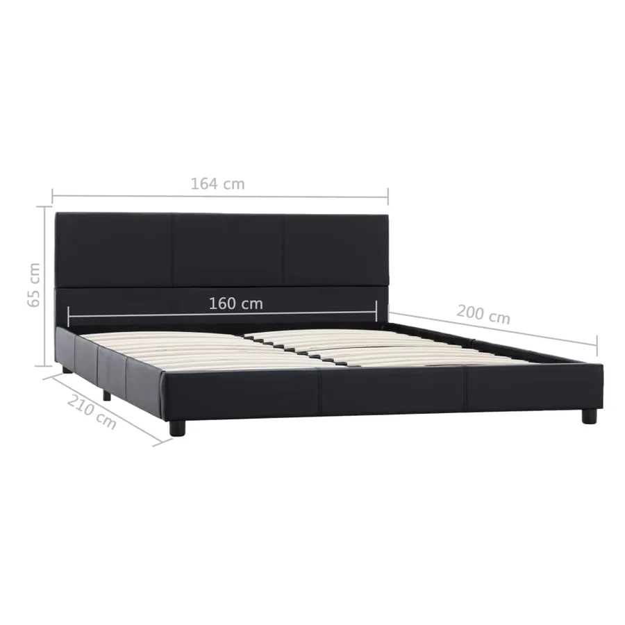 Cadre de lit Noir Similicuir 160x200 cm - 7