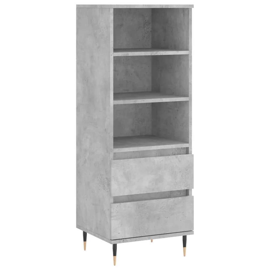 Buffet haut Gris béton 40x36x110 cm Bois d'ingénierie - 2