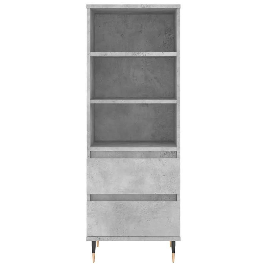 Buffet haut Gris béton 40x36x110 cm Bois d'ingénierie - 5