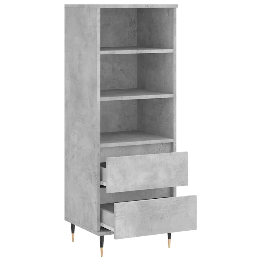 Buffet haut Gris béton 40x36x110 cm Bois d'ingénierie - 6