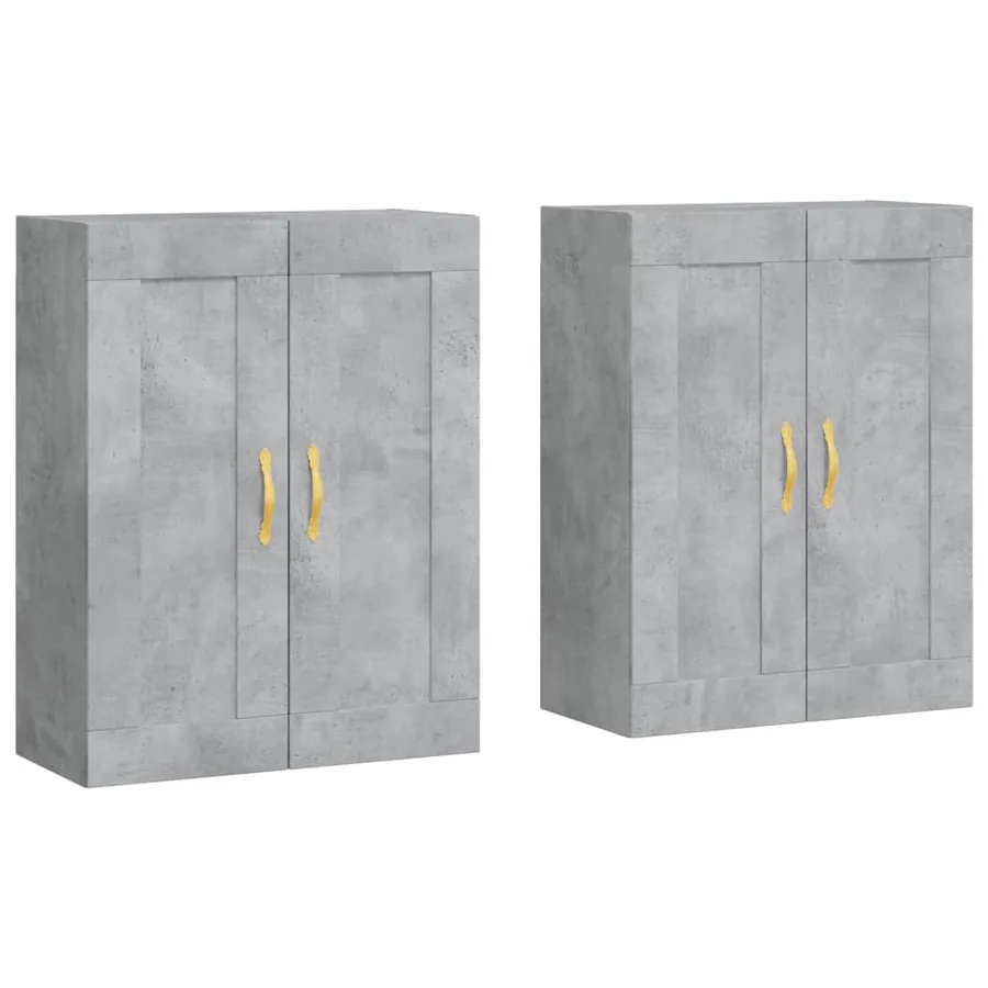 Armoires murales 2 pcs gris béton bois d'ingénierie - 2