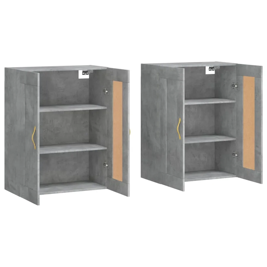 Armoires murales 2 pcs gris béton bois d'ingénierie - 4