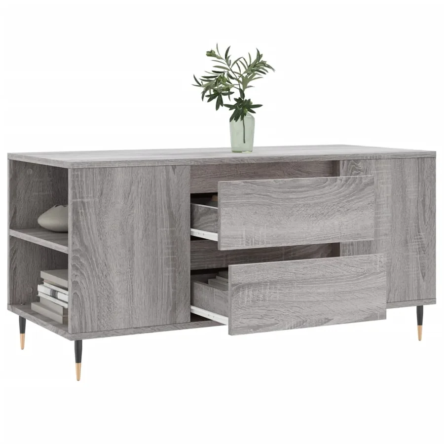 Table basse sonoma gris 102x44,5x50 cm bois d'ingénierie - 4