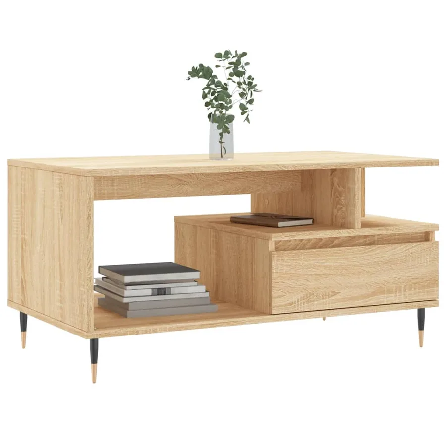 Table basse Chêne sonoma 90x49x45 cm Bois d'ingénierie - 3