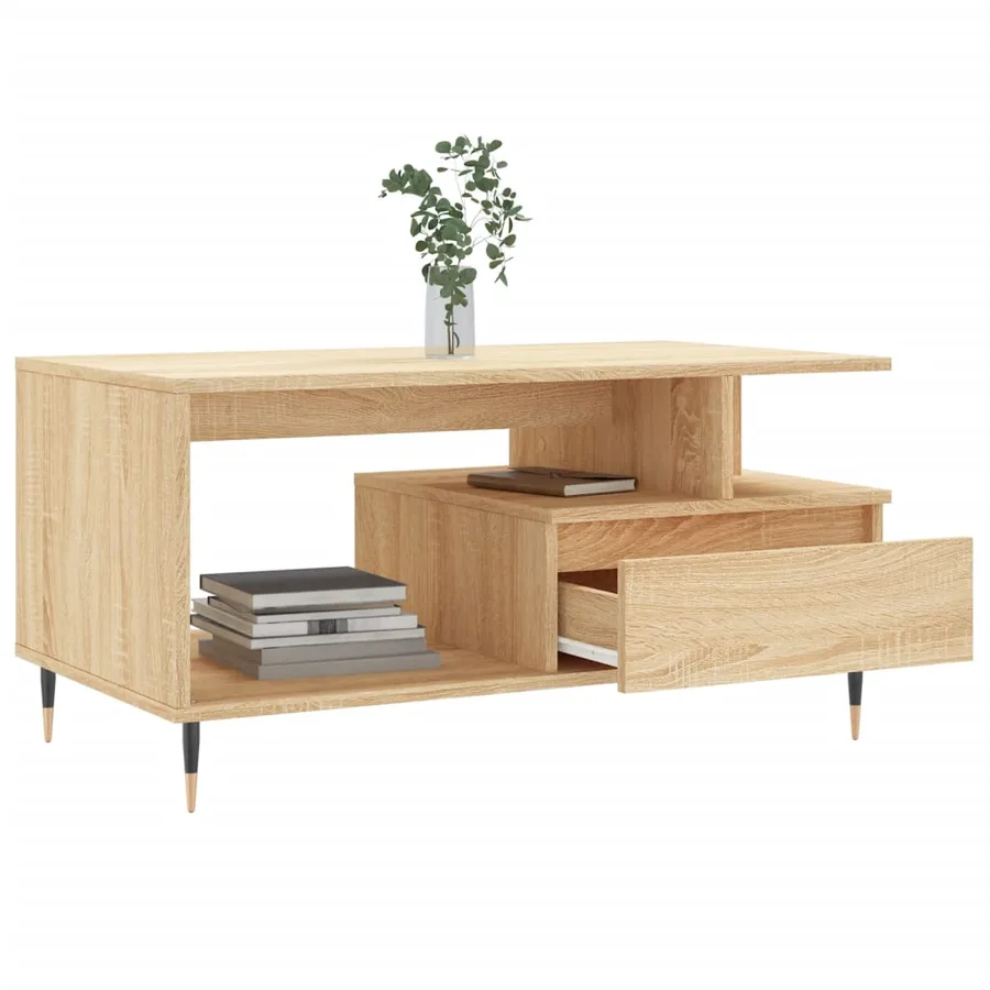 Table basse Chêne sonoma 90x49x45 cm Bois d'ingénierie - 4