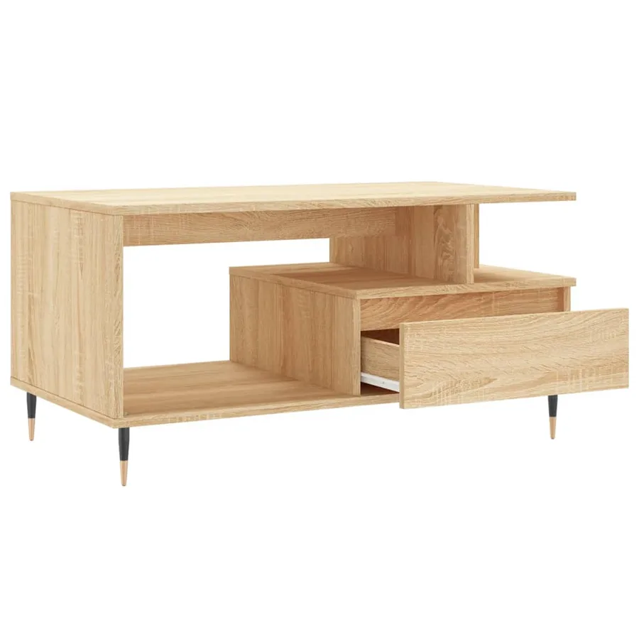 Table basse Chêne sonoma 90x49x45 cm Bois d'ingénierie - 6