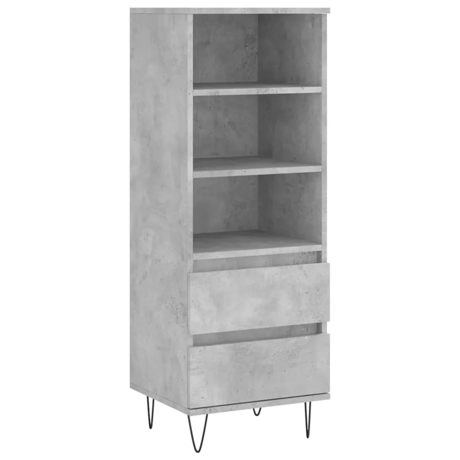 Buffet haut Gris béton 40x36x110 cm Bois d'ingénierie - 2