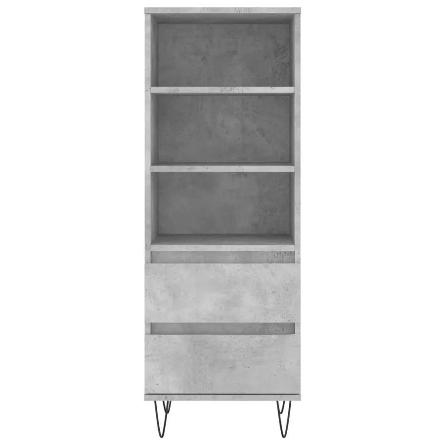Buffet haut Gris béton 40x36x110 cm Bois d'ingénierie - 5