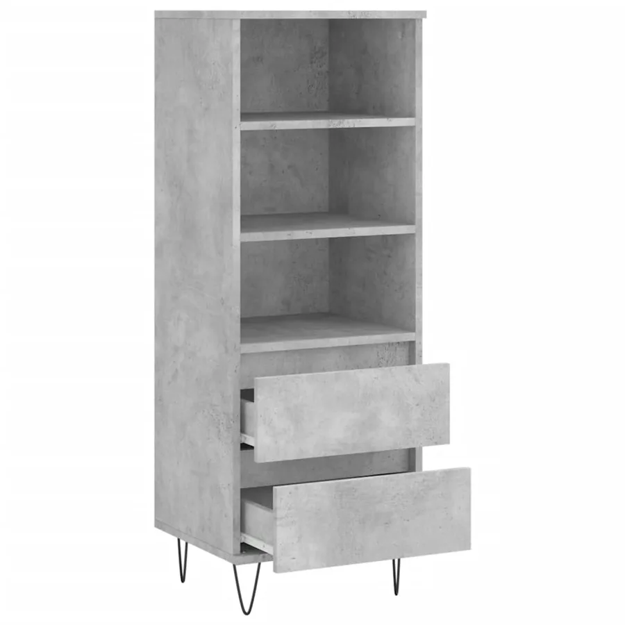 Buffet haut Gris béton 40x36x110 cm Bois d'ingénierie - 6
