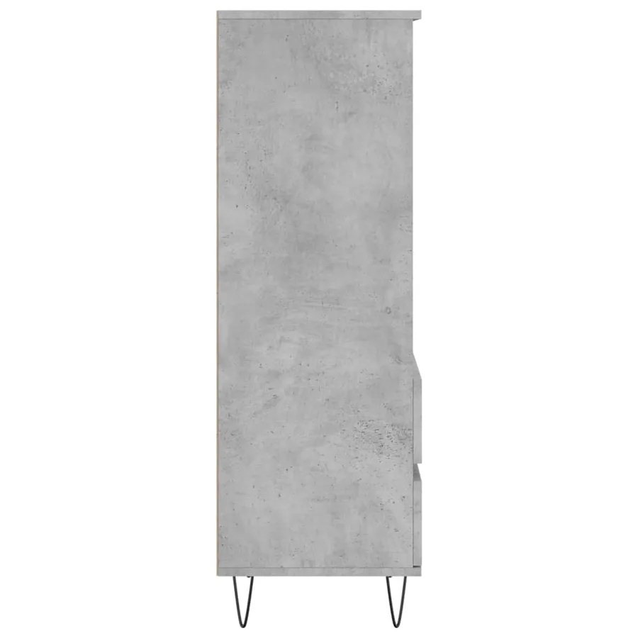 Buffet haut Gris béton 40x36x110 cm Bois d'ingénierie - 7