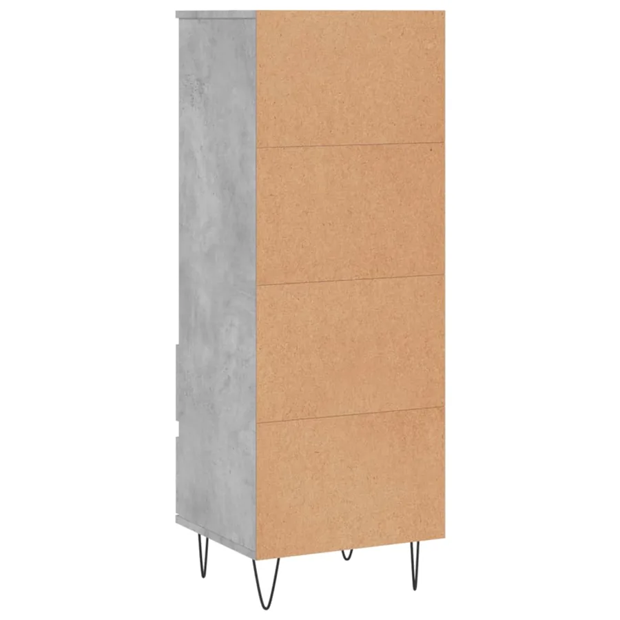 Buffet haut Gris béton 40x36x110 cm Bois d'ingénierie - 8