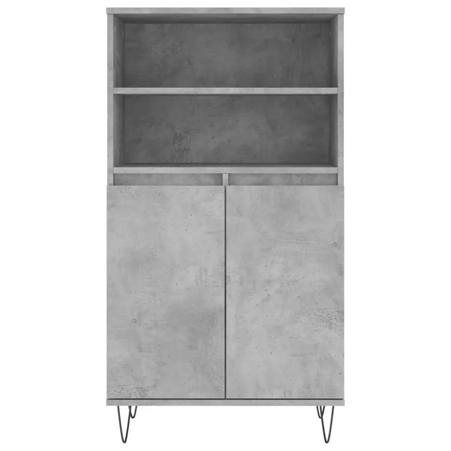 Buffet haut Gris béton 60x36x110 cm Bois d'ingénierie - 6
