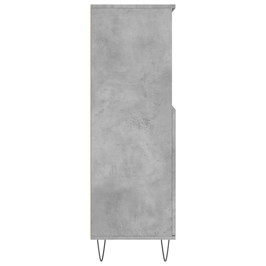 Buffet haut Gris béton 60x36x110 cm Bois d'ingénierie - 7