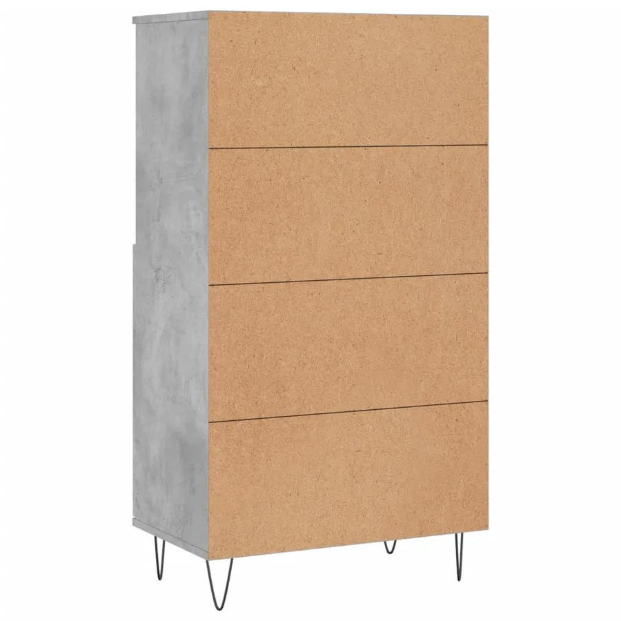 Buffet haut Gris béton 60x36x110 cm Bois d'ingénierie - 8