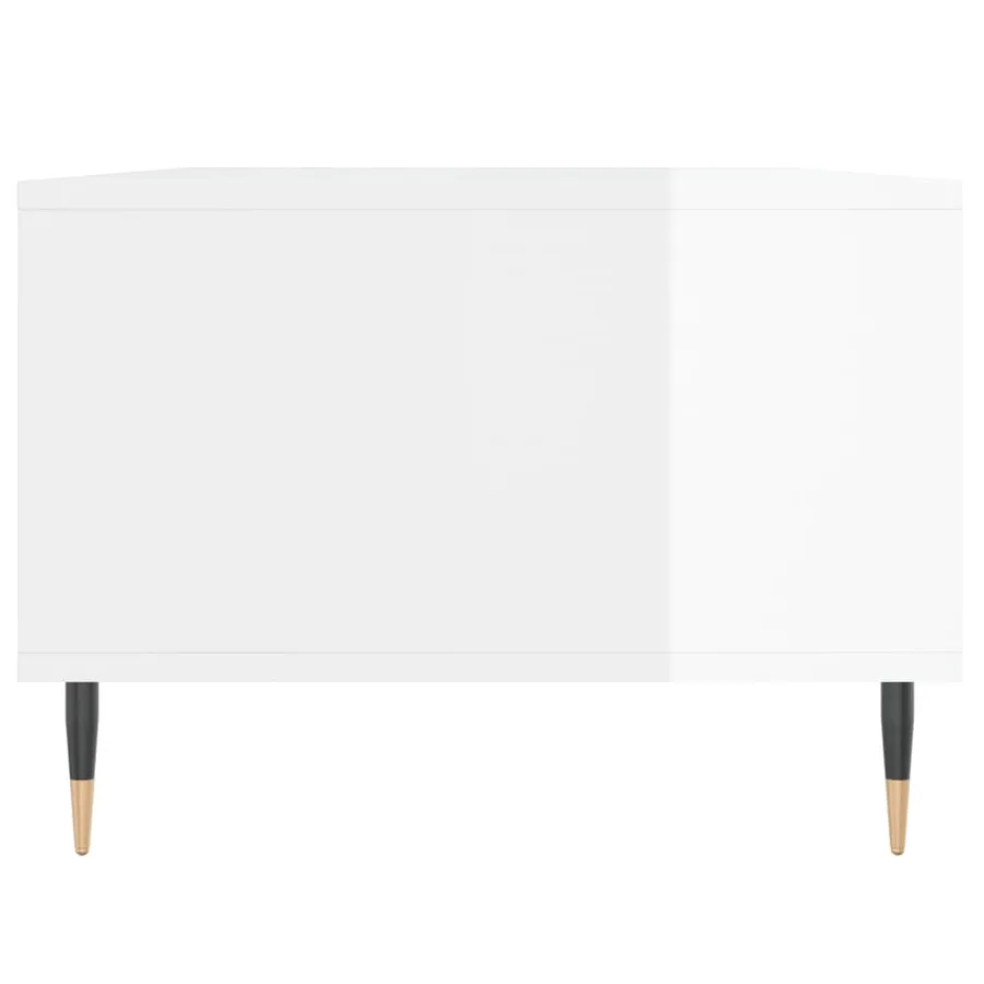 Table basse Blanc brillant 90x50x36,5 cm Bois d'ingénierie - 7