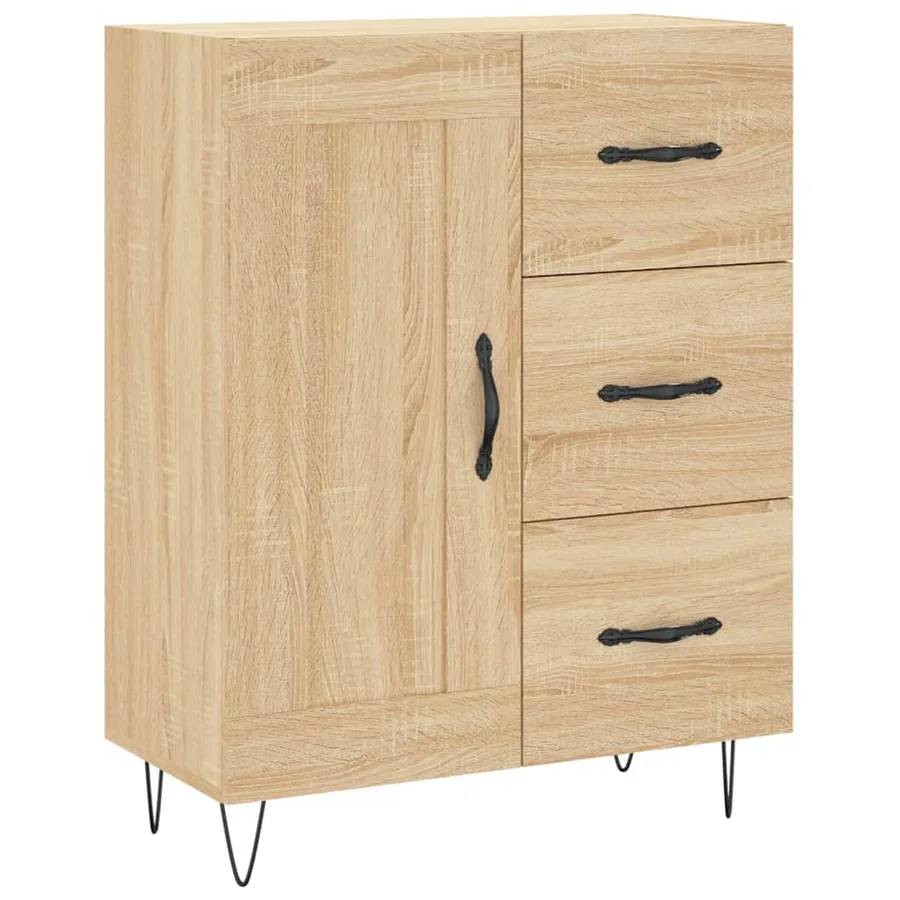 Buffet haut Chêne sonoma 69,5x34x180 cm Bois d'ingénierie - 7