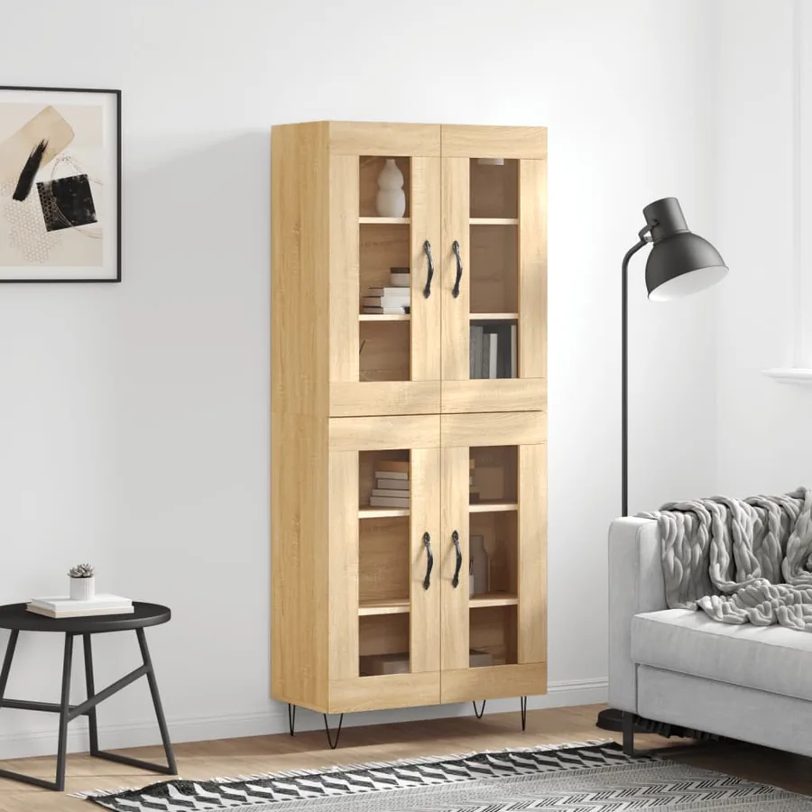 Buffet haut Chêne sonoma 69,5x34x180 cm Bois d'ingénierie