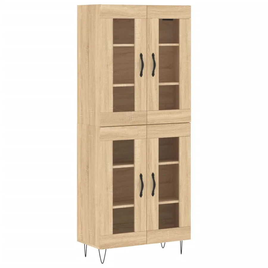 Buffet haut Chêne sonoma 69,5x34x180 cm Bois d'ingénierie - 2