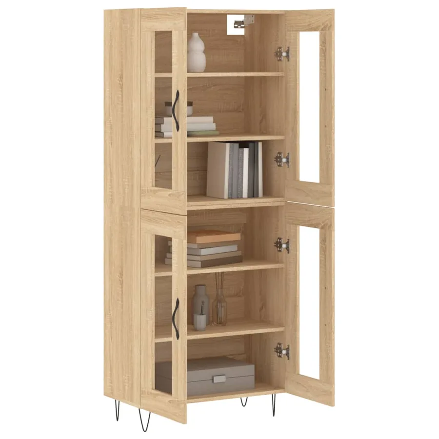 Buffet haut Chêne sonoma 69,5x34x180 cm Bois d'ingénierie - 3