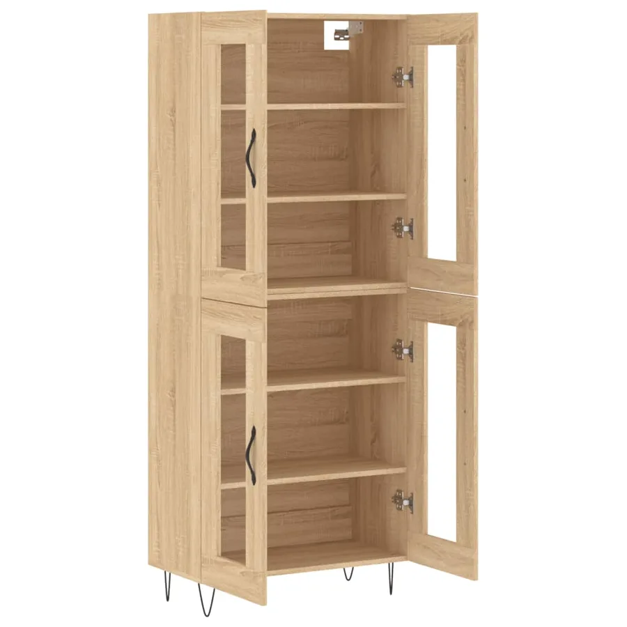 Buffet haut Chêne sonoma 69,5x34x180 cm Bois d'ingénierie - 4