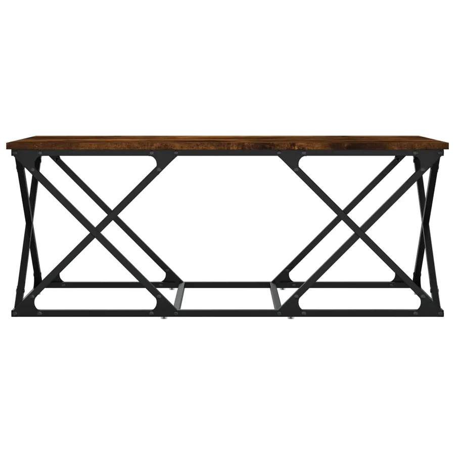 Table basse chêne fumé 100x49x40 cm bois d'ingénierie - 4