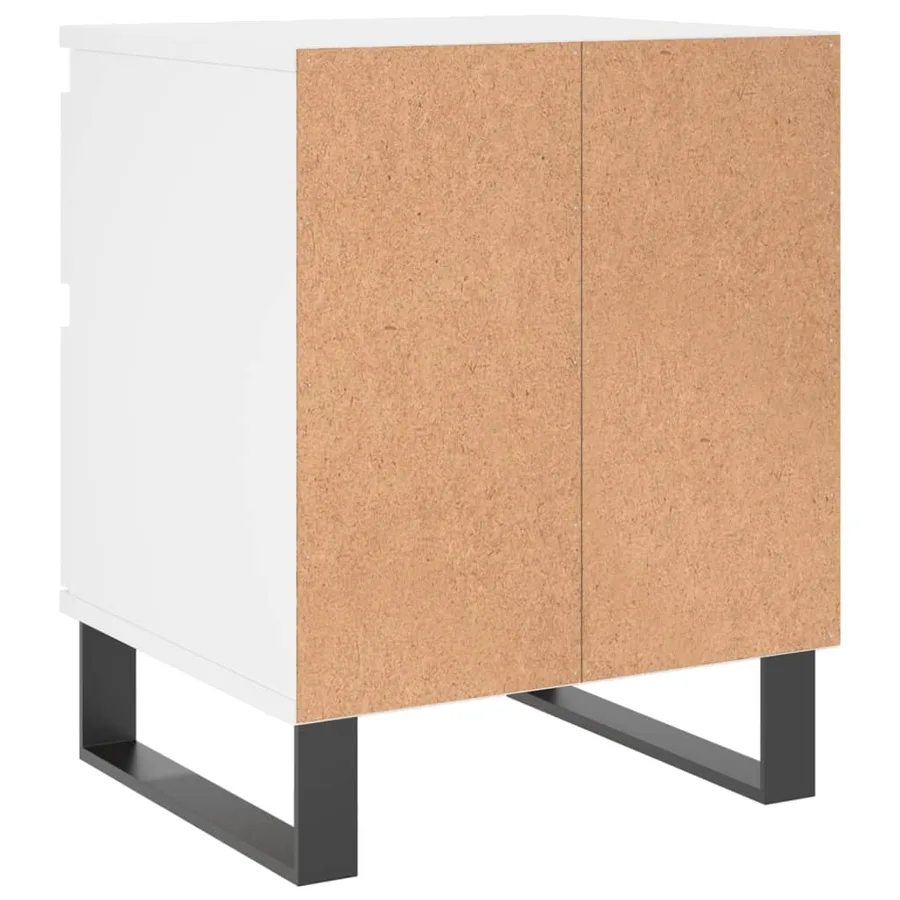 Table de chevet Blanc 40x35x50 cm Bois d’ingénierie - 8